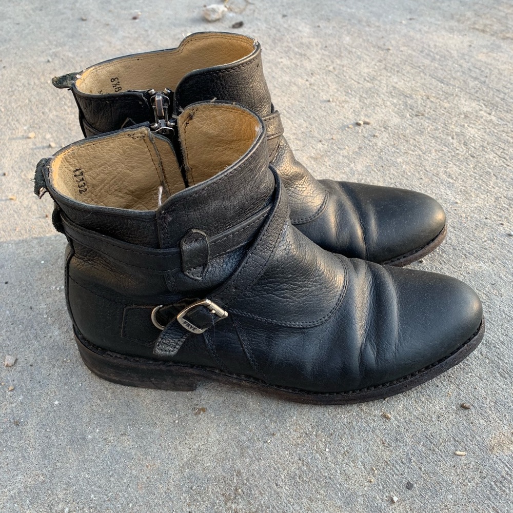 Frye Jayden Cross Strap Leather Moto Boot